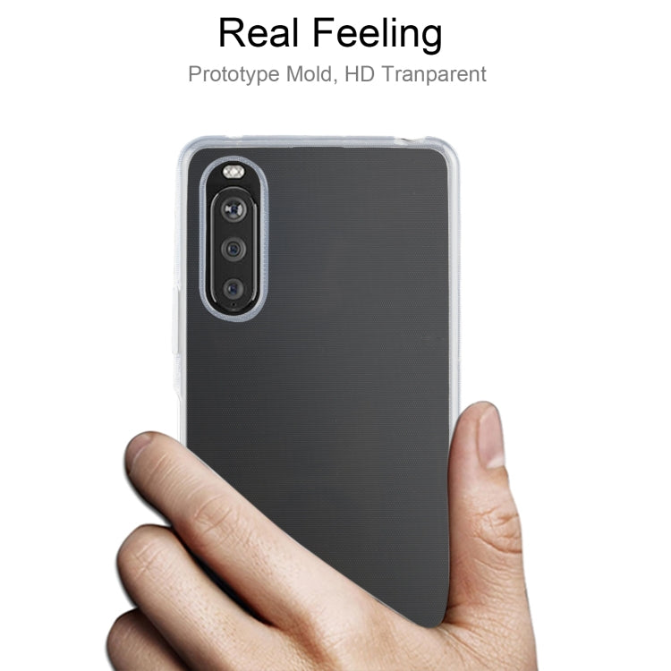 Transparent TPU phone case for Sony Xperia 10 III held in a hand