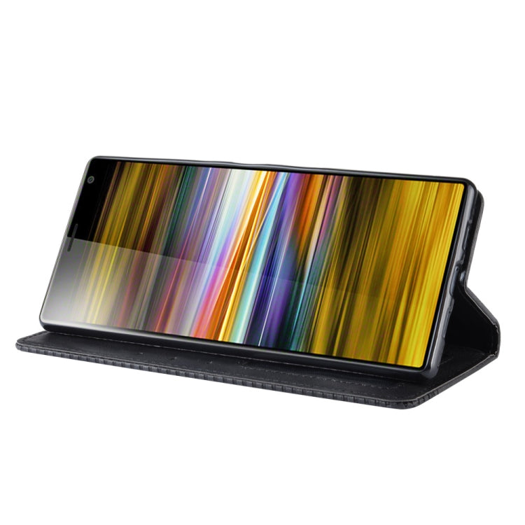 Black leather flip phone case with stand position for viewing the screen