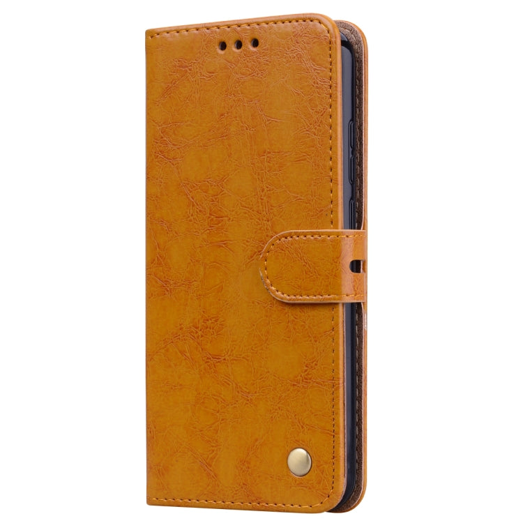 Business Style Oil Wax Texture Horizontal Flip Leather Case for Huawei Honor 8A(with fingerprint hole), with Holder & Card Slots & Wallet, yellow, black, red, blue
