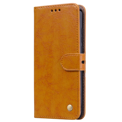 Business Style Oil Wax Texture Horizontal Flip Leather Case for Huawei Honor 8A(with fingerprint hole), with Holder & Card Slots & Wallet, yellow, black, red, blue