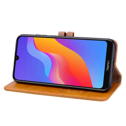 Business Style Oil Wax Texture Horizontal Flip Leather Case for Huawei Honor 8A(with fingerprint hole), with Holder & Card Slots & Wallet, yellow, black, red, blue