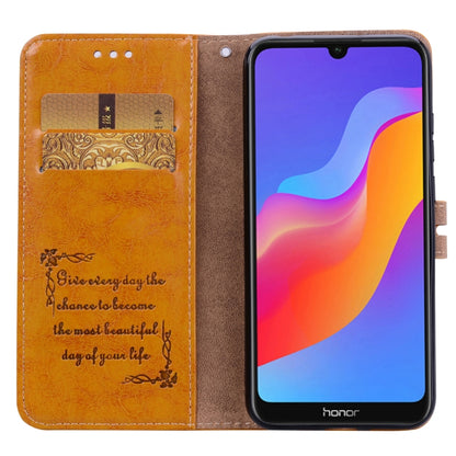 Business Style Oil Wax Texture Horizontal Flip Leather Case for Huawei Honor 8A(with fingerprint hole), with Holder & Card Slots & Wallet, yellow, black, red, blue