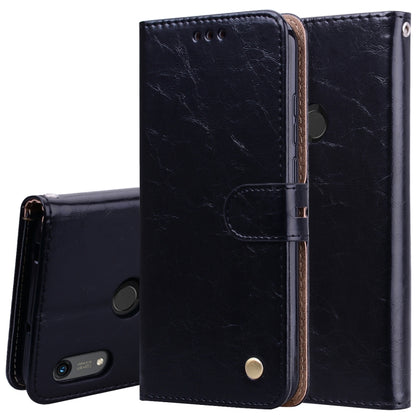 Business Style Oil Wax Texture Horizontal Flip Leather Case for Huawei Honor 8A(with fingerprint hole), with Holder & Card Slots & Wallet, yellow, black, red, blue