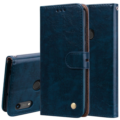 Business Style Oil Wax Texture Horizontal Flip Leather Case for Huawei Honor 8A(with fingerprint hole), with Holder & Card Slots & Wallet, yellow, black, red, blue