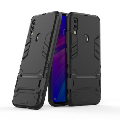 Shockproof PC + TPU Case for Xiaomi Redmi 7, with Holder, Black, Grey, Gold, Blue, Navy Blue, Red, Silver