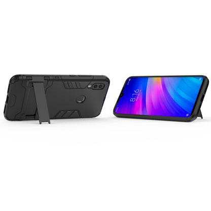 Shockproof PC + TPU Case for Xiaomi Redmi 7, with Holder, Black, Grey, Gold, Blue, Navy Blue, Red, Silver