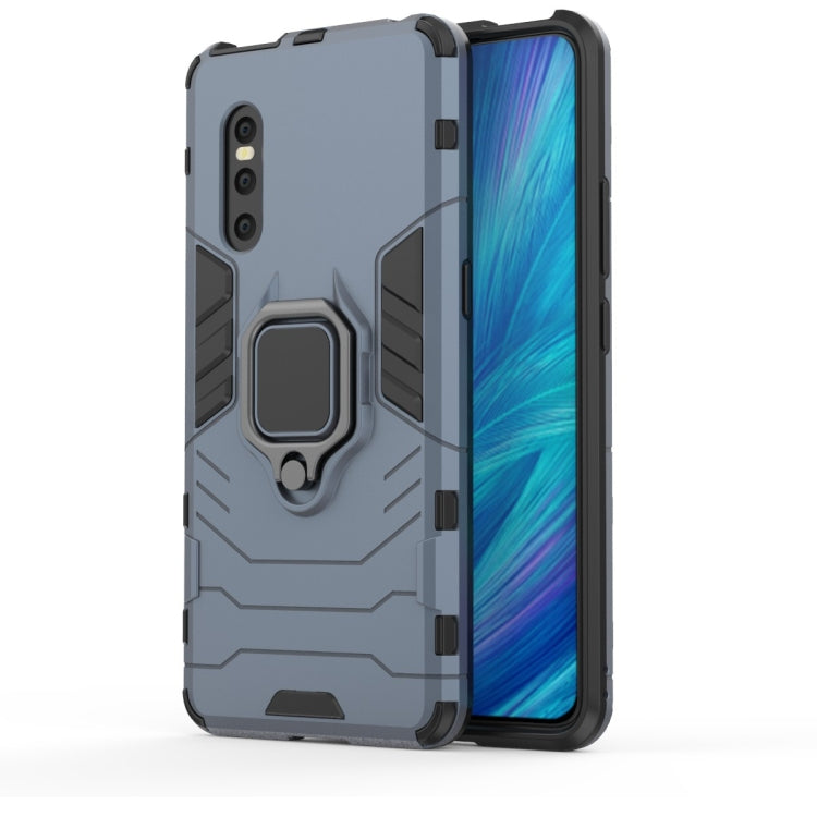 PC + TPU Shockproof Protective Case with Magnetic Ring Holder for VIVO X27, Black, Navy Blue, Red
