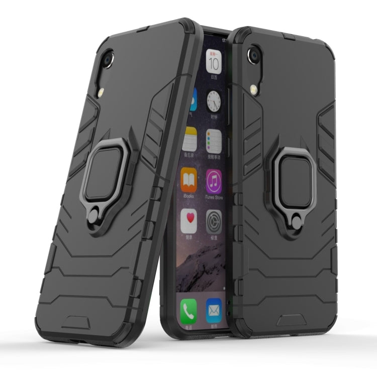 PC + TPU Shockproof Protective Case with Magnetic Ring Holder for Huawei Honor 8A / Y6 Pro 2019, Black, Navy Blue, Red