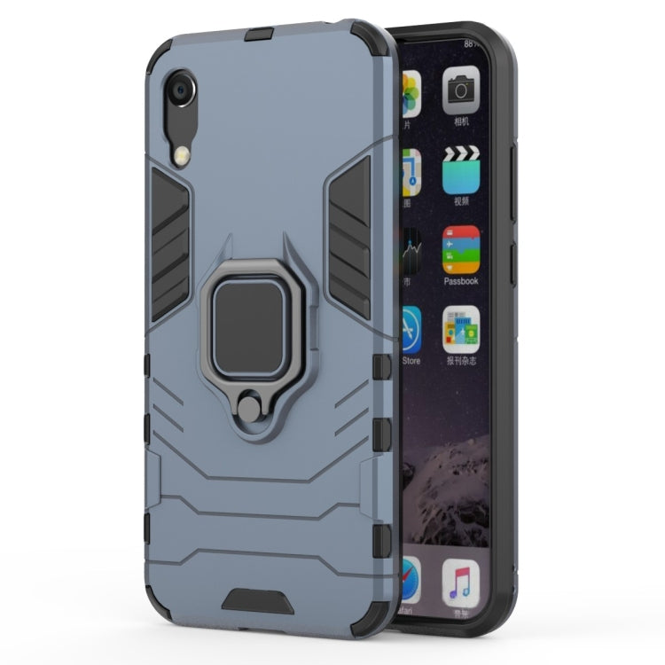 PC + TPU Shockproof Protective Case with Magnetic Ring Holder for Huawei Honor 8A / Y6 Pro 2019, Black, Navy Blue, Red
