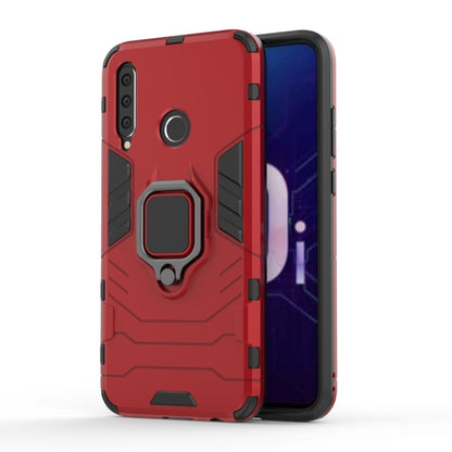 Rugged red phone case with magnetic ring holder and raised camera area