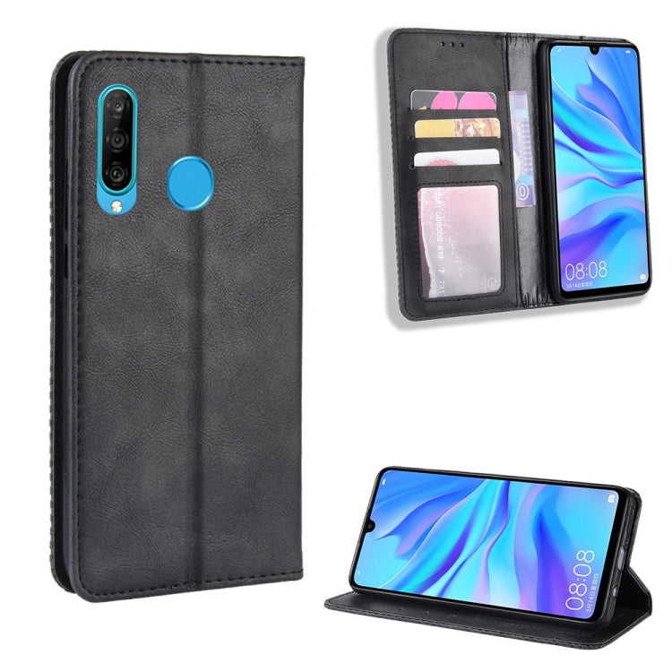 Magnetic Buckle Retro Crazy Horse Texture Horizontal Flip Leather Case for Huawei Honor 10i / 20i  , with Holder & Card Slots & Photo Frame, Black, Brown, Blue, Red