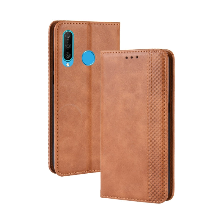 Magnetic Buckle Retro Crazy Horse Texture Horizontal Flip Leather Case for Huawei Honor 10i / 20i  , with Holder & Card Slots & Photo Frame, Black, Brown, Blue, Red
