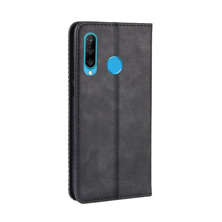 Magnetic Buckle Retro Crazy Horse Texture Horizontal Flip Leather Case for  Huawei Enjoy 9s (P Smart+ 2019)    , with Holder & Card Slots & Photo Frame, Black, Brown, Blue, Red