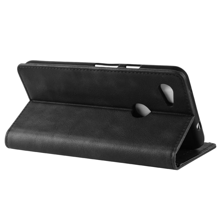 Black leather flip phone case with stand position and magnetic closure
