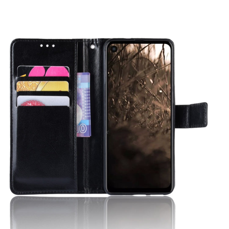 Motorola One Vision leather flip case open with card slots and phone holder