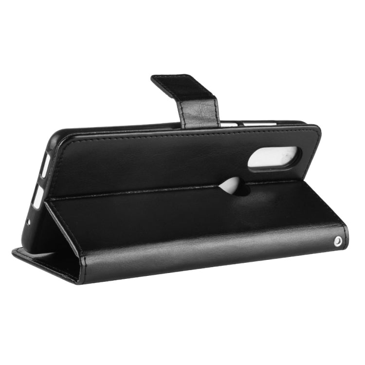 Motorola One Vision leather flip case with fold-out stand for viewing