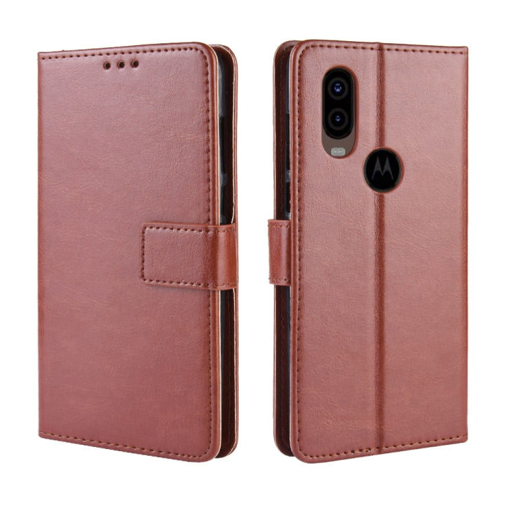 Brown retro flip leather phone case with card holder and cutout for camera