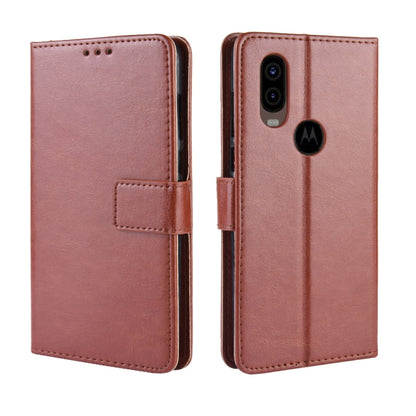 Brown retro flip leather phone case with card holder and cutout for camera