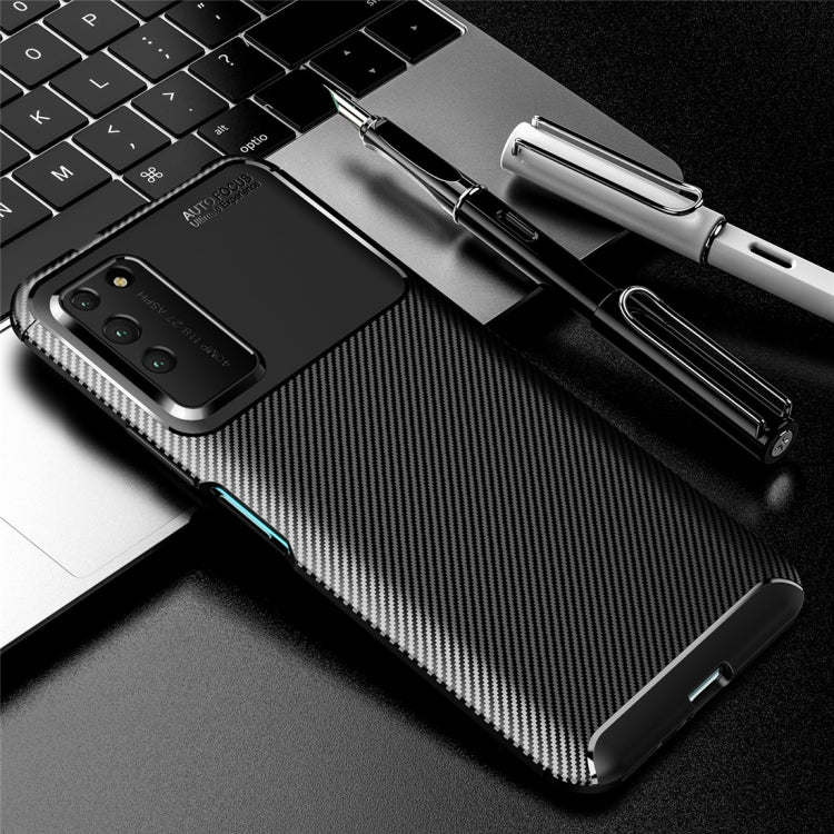 For Huawei Honor X10 Carbon Fiber Texture Shockproof TPU Case, For Huawei Honor X10