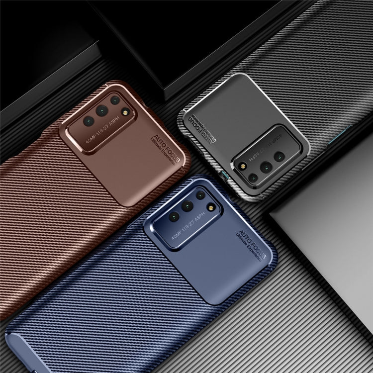 For Huawei Honor X10 Carbon Fiber Texture Shockproof TPU Case, For Huawei Honor X10