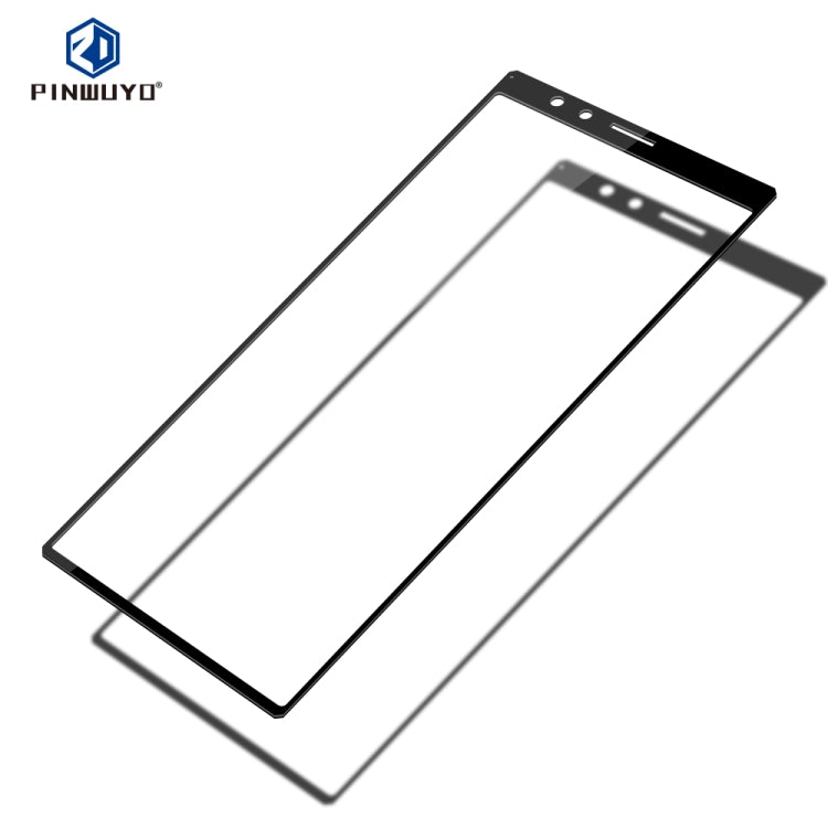 Curved tempered glass screen protector for Sony Xperia 1 with black frame, two layers