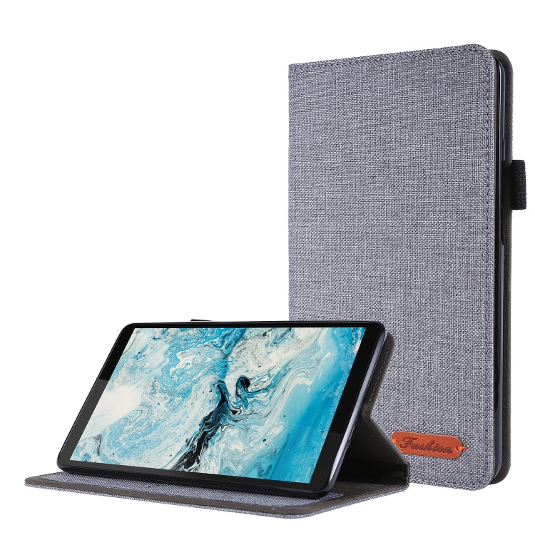 Horizontal Flip TPU + Fabric PU Leather Protective Case with Name Card Clip, For Lenovo Tab M7