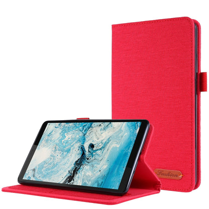 Horizontal Flip TPU + Fabric PU Leather Protective Case with Name Card Clip, For Lenovo Tab M7