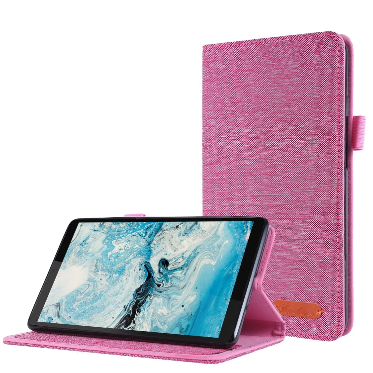 Horizontal Flip TPU + Fabric PU Leather Protective Case with Name Card Clip, For Lenovo Tab M7