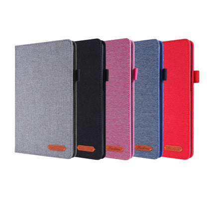 Horizontal Flip TPU + Fabric PU Leather Protective Case with Name Card Clip, For Lenovo Tab M8