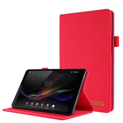 Horizontal Flip TPU + Fabric PU Leather Protective Case with Name Card Clip, For Lenovo Tab M8