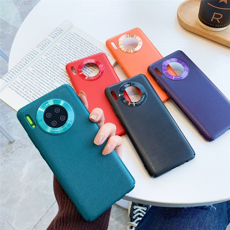 Multi-color plastic phone case set with lens-ring camera protectors: red, orange, teal, navy