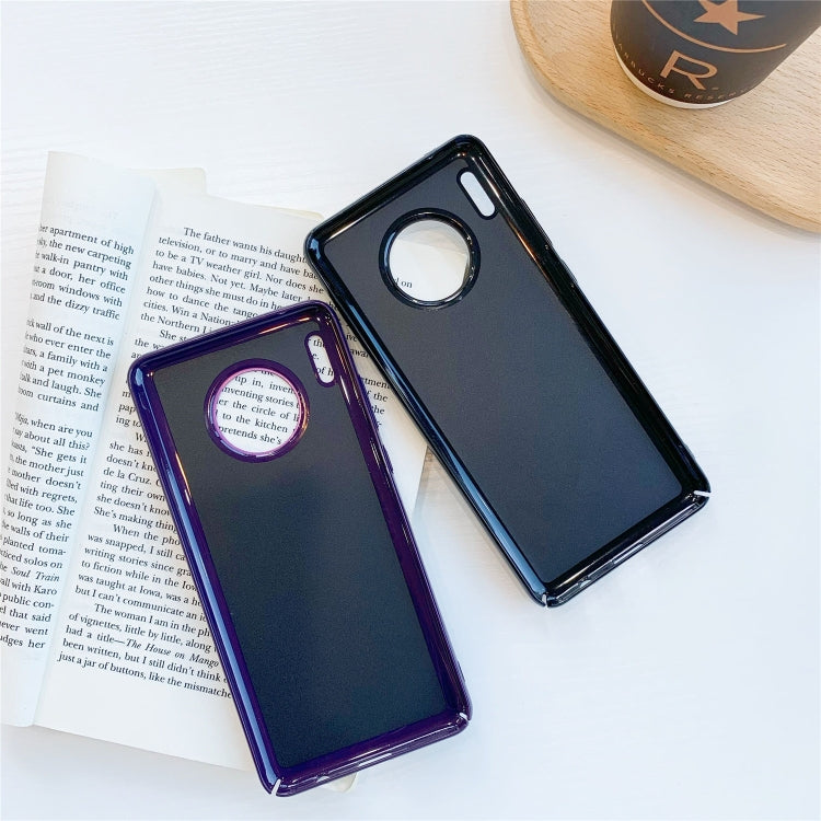 Black and purple plastic phone cases with camera lens-ring protectors for Huawei Mate 30