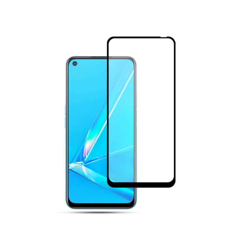 Tempered glass screen protector film for Oppo A92, black-edged full coverage
