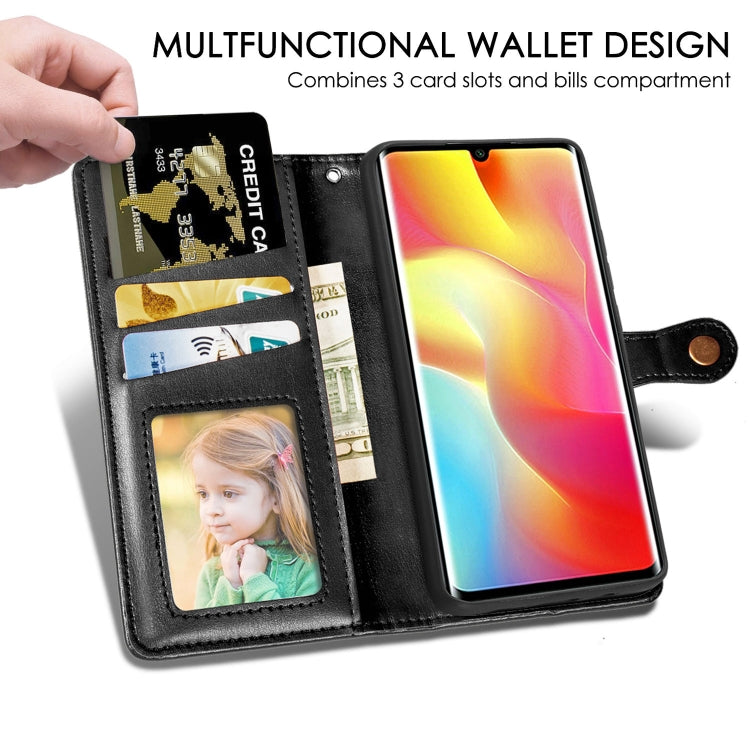 Black wallet phone case with card slots and photo window, phone fitted