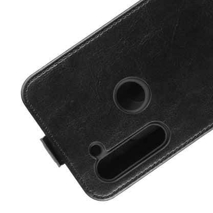 Black leather flip phone case with bottom charging cutout and speaker opening