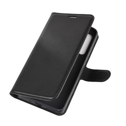 Black leather-style flip case with side strap and open bottom cutout