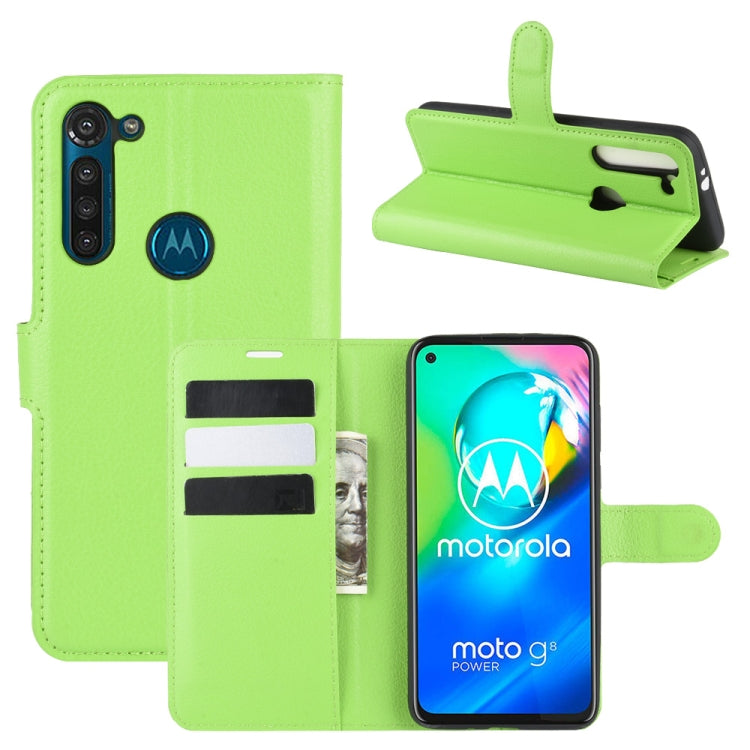 Green litchi texture flip wallet phone case with card slots and stand holder