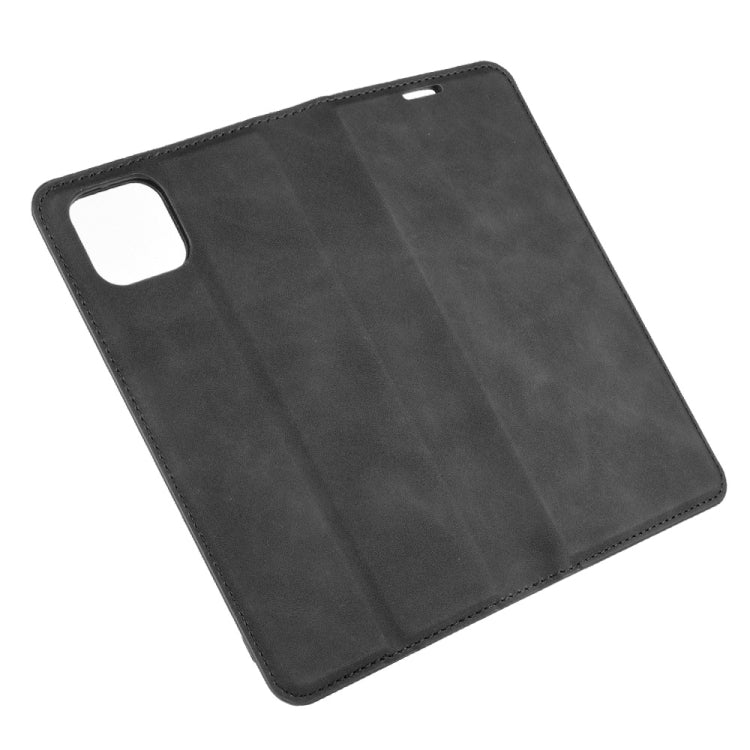 OPPO A92s leather magnetic wallet case rear cover, black