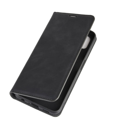 OPPO A92s leather magnetic wallet case with flip cover, black