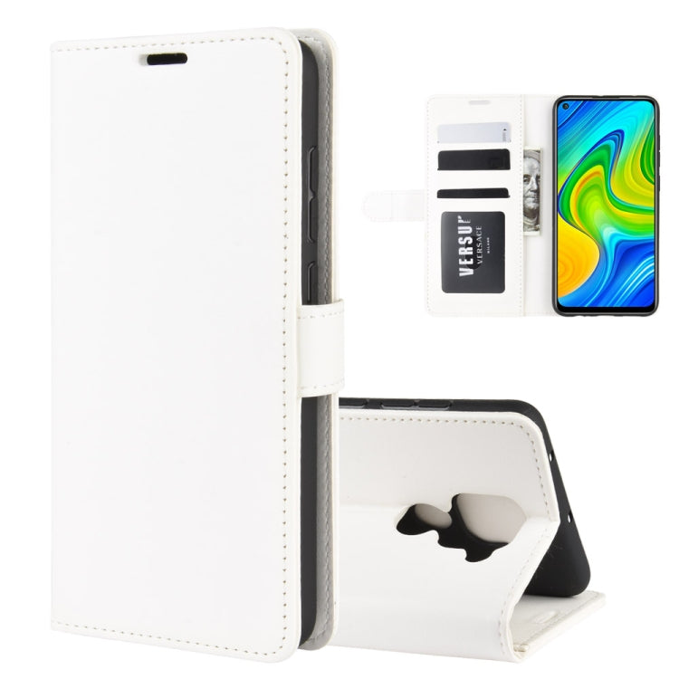 White flip phone case with card slots and stand holder for Redmi Note 9 4G