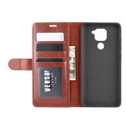 Brown leather-style flip case with multiple card slots and phone back cover for Redmi Note 9 4G