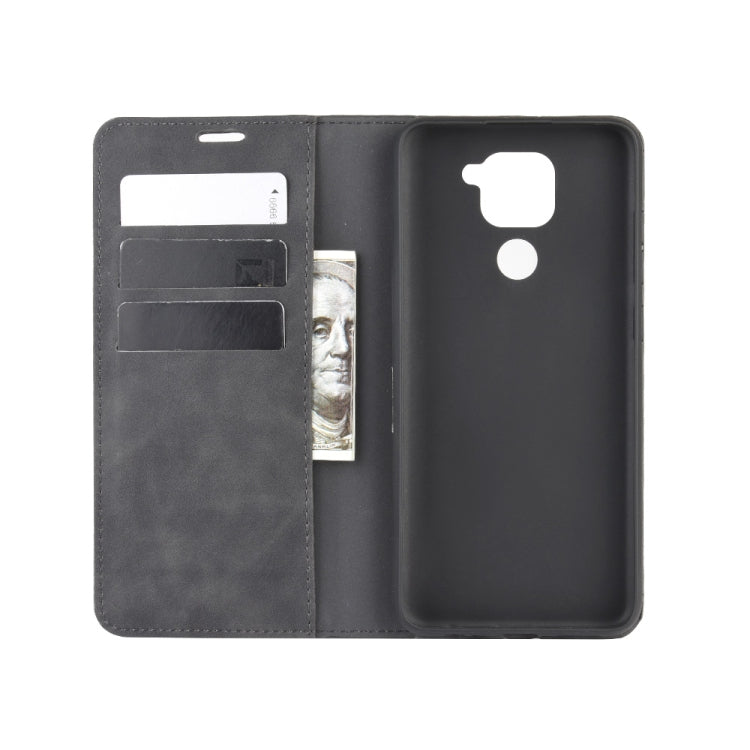 Leather flip wallet case with card holders and phone cutout for Redmi Note 9 4G