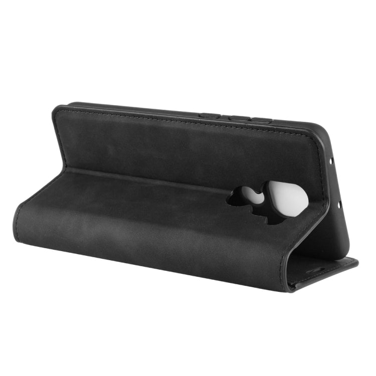 Leather flip stand case with magnetic closure and phone cutout for Redmi Note 9 4G