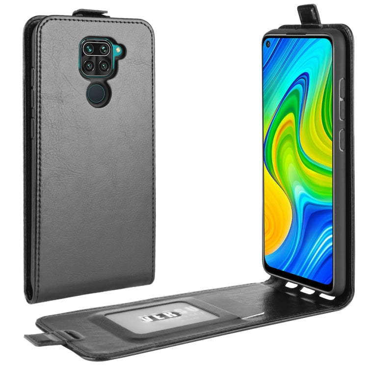 Gray vertical flip leather phone case with card slot and photo frame for Redmi Note 9 4G
