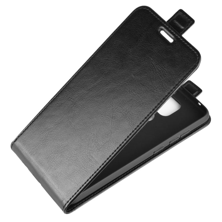 Gray vertical flip leather phone case for Redmi Note 9 4G, opened stand position