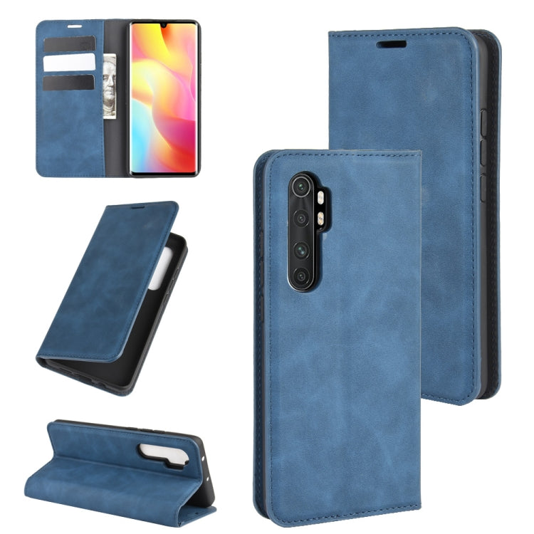 Dark blue leather wallet phone case with magnetic flap, card slots, and stand holder