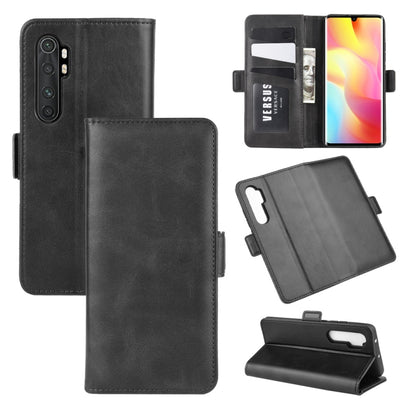 Xiaomi Mi Note 10 Lite leather flip case, black with card slots and magnetic closure