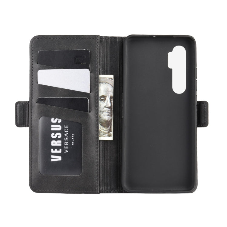 Xiaomi Mi Note 10 Lite leather flip wallet case, black with card slots and money pocket