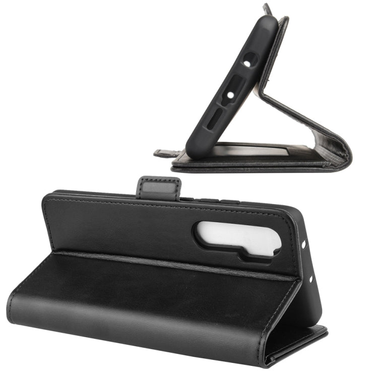 Xiaomi Mi Note 10 Lite leather flip case, black stand mode with hands-free viewing