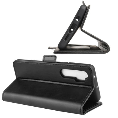 Xiaomi Mi Note 10 Lite leather flip case, black stand mode with hands-free viewing